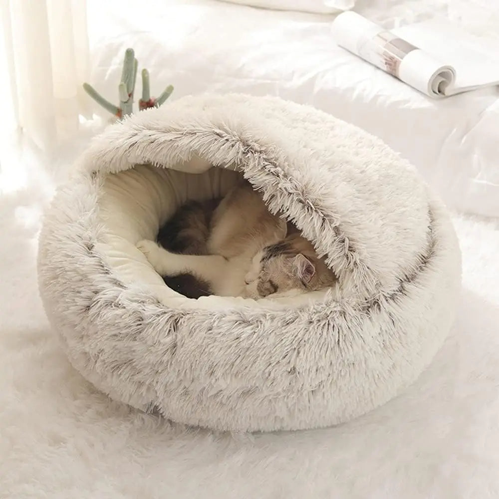 Soft Plush Round Cat Bed